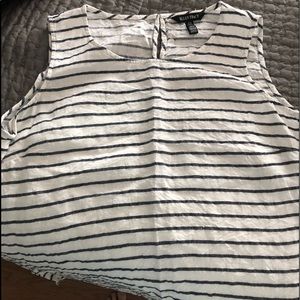 White & navy striped summer top